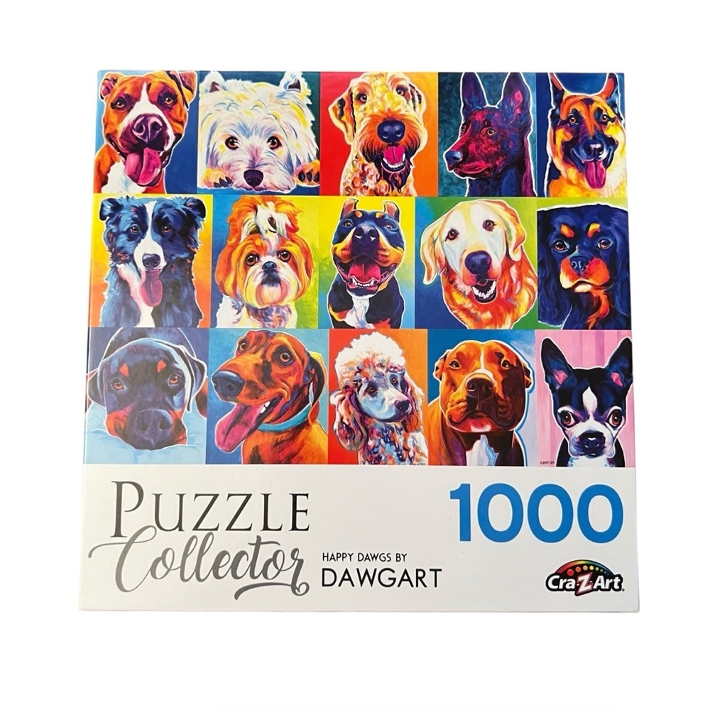 Happy Dawgs By Dawgart 1000 Piece Jigsaw Puzzle 27" X 20" CraZArt 1600 Complete